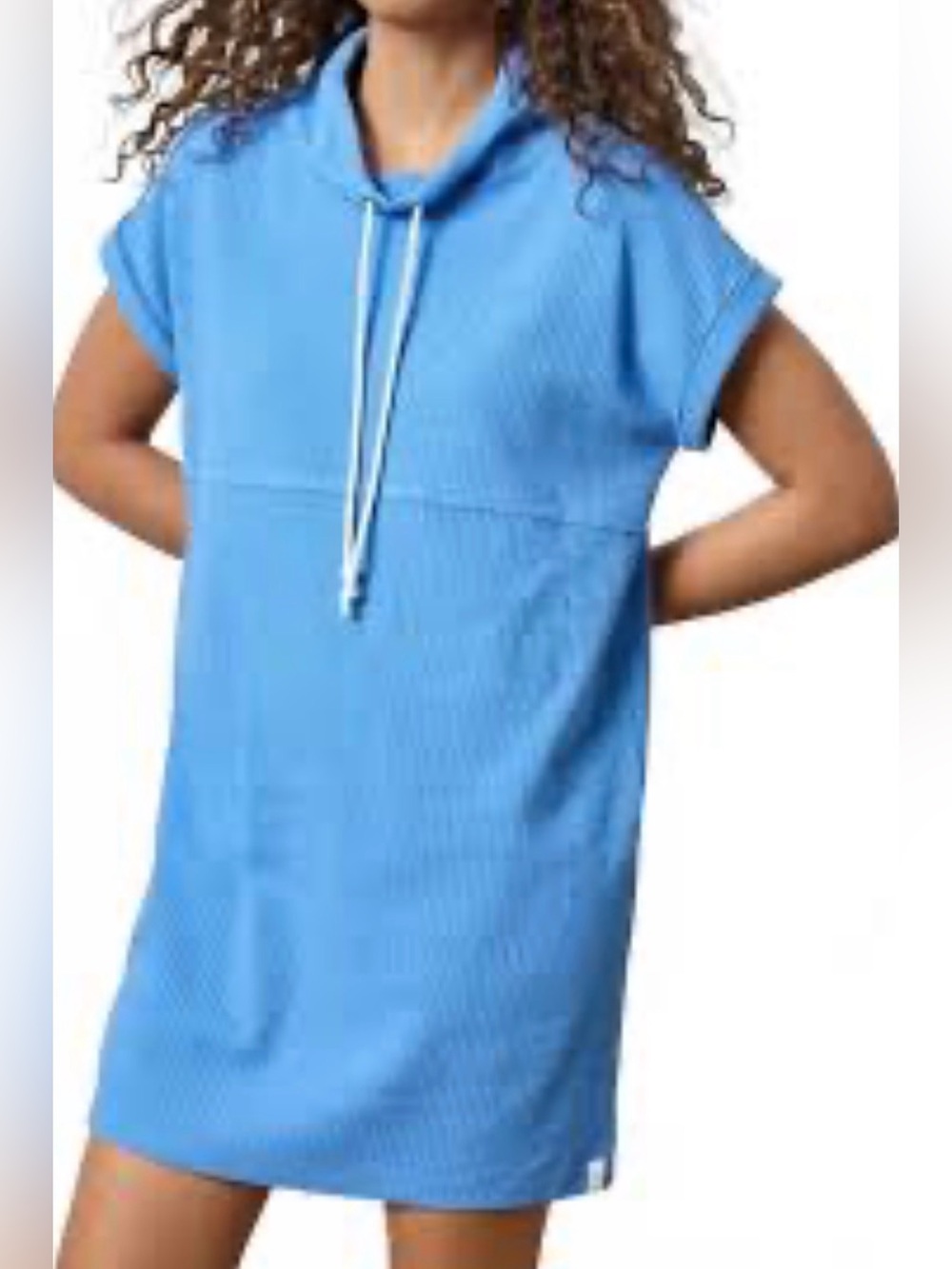 NWT Lilla P Roll Sleeve Seamed Mini Blue Dress, size XS